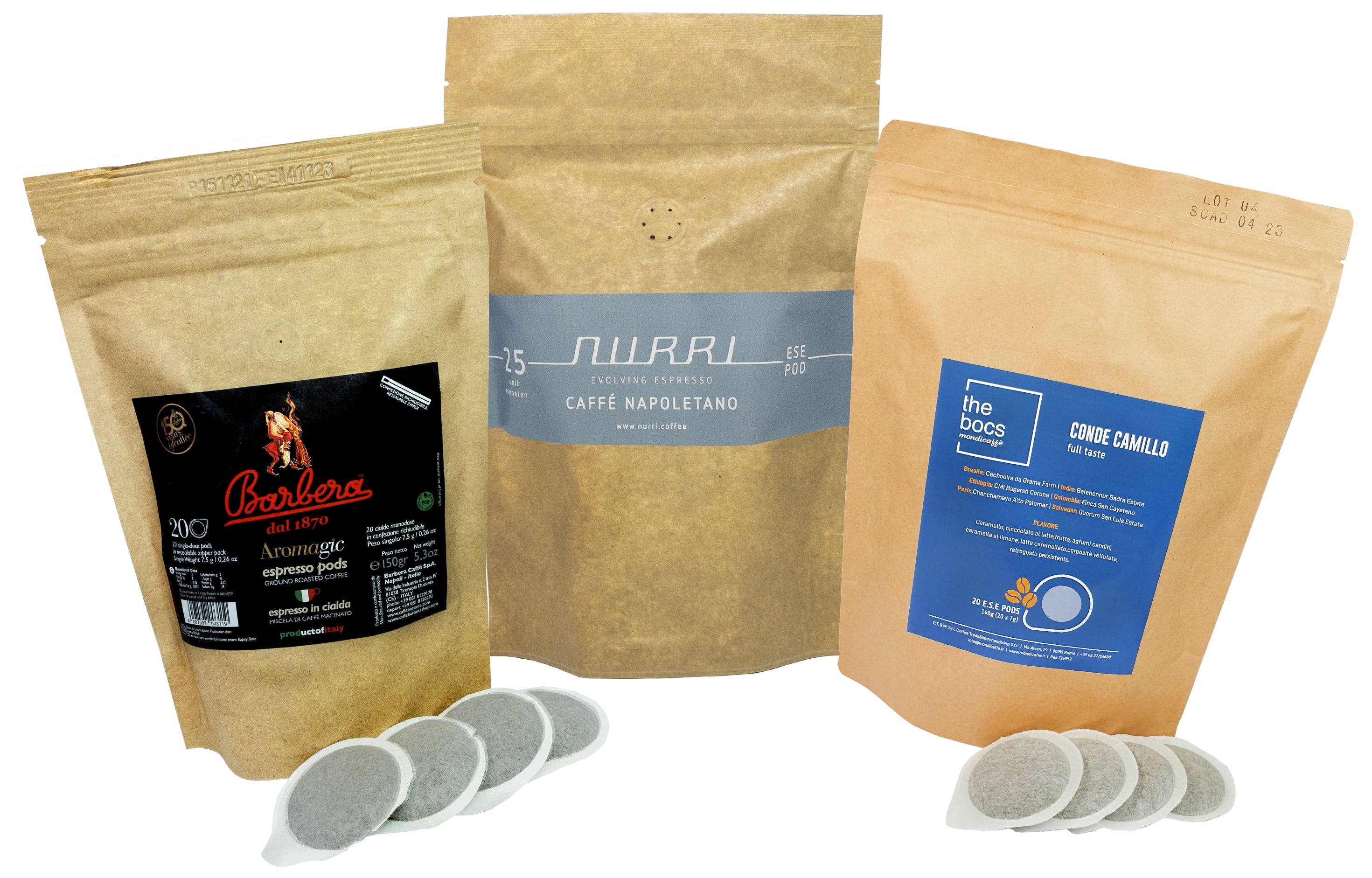 Sample set of unpackaged ESE pads - Napoletano